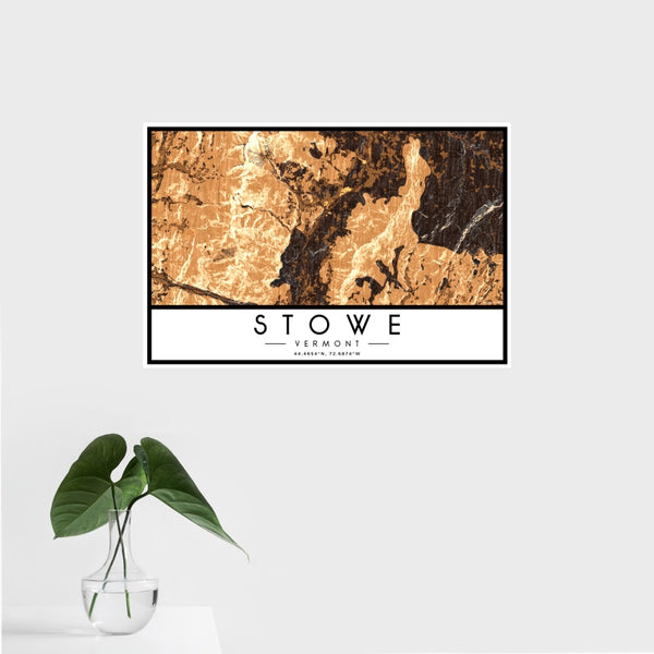 Stowe - Vermont Map Print in Ember