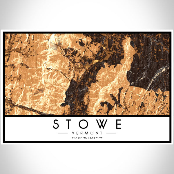 Stowe - Vermont Map Print in Ember