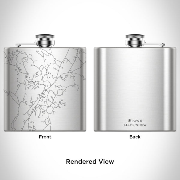 Stowe - Vermont Map Hip Flask