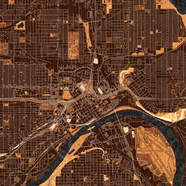 St. Paul - Minnesota Map Print in Ember