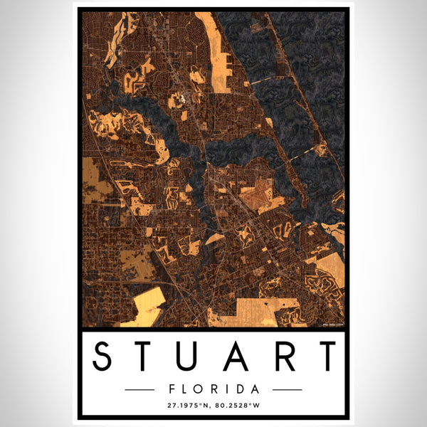 Stuart - Florida Map Print in Ember