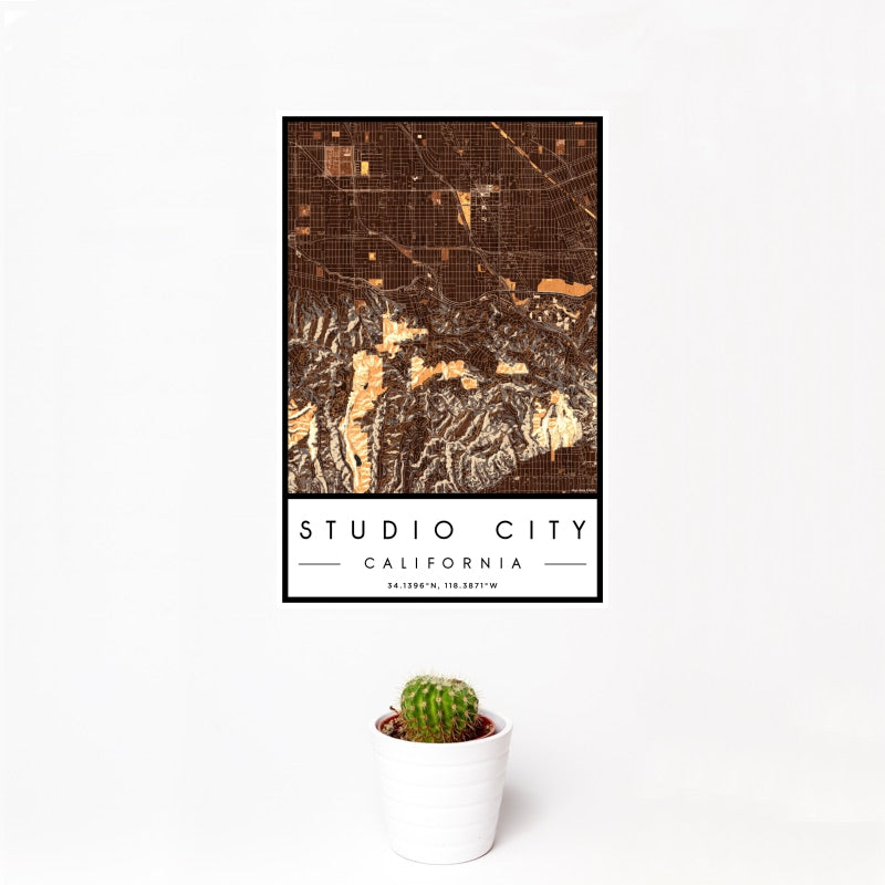 Studio City - California Map Print in Ember