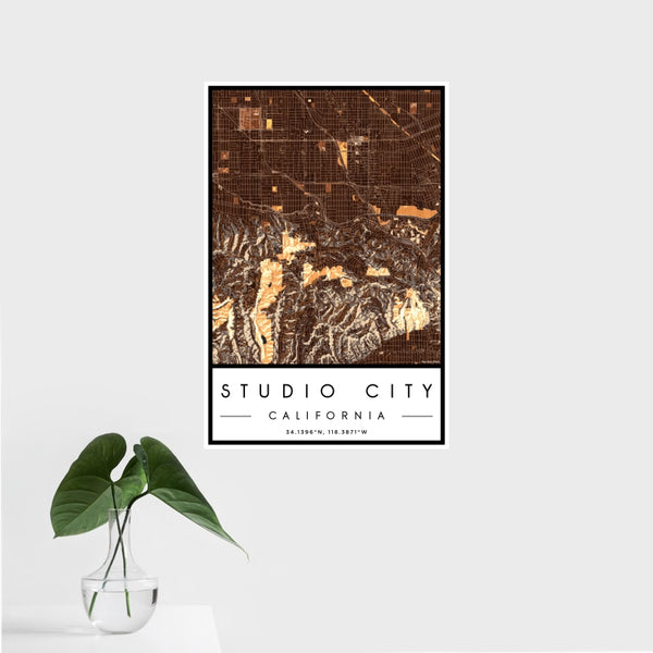 Studio City - California Map Print in Ember