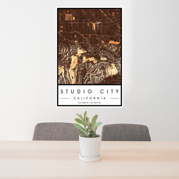 Studio City - California Map Print in Ember