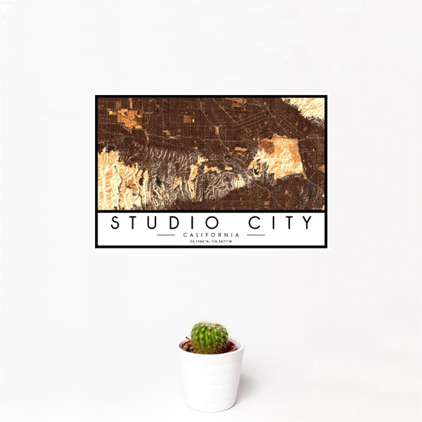 Studio City - California Map Print in Ember