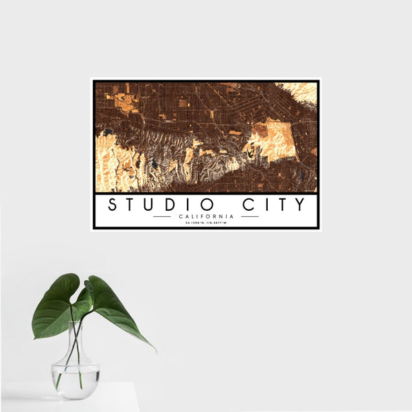 Studio City - California Map Print in Ember