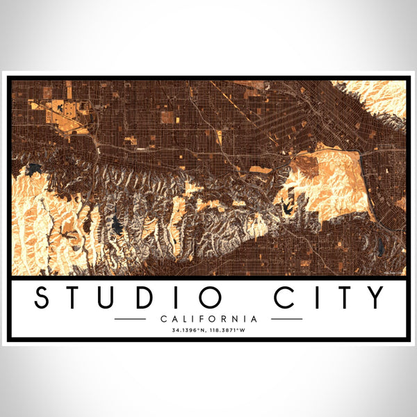 Studio City - California Map Print in Ember