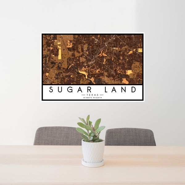 Sugar Land - Texas Map Print in Ember