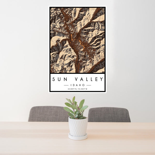 Sun Valley - Idaho Map Print in Ember