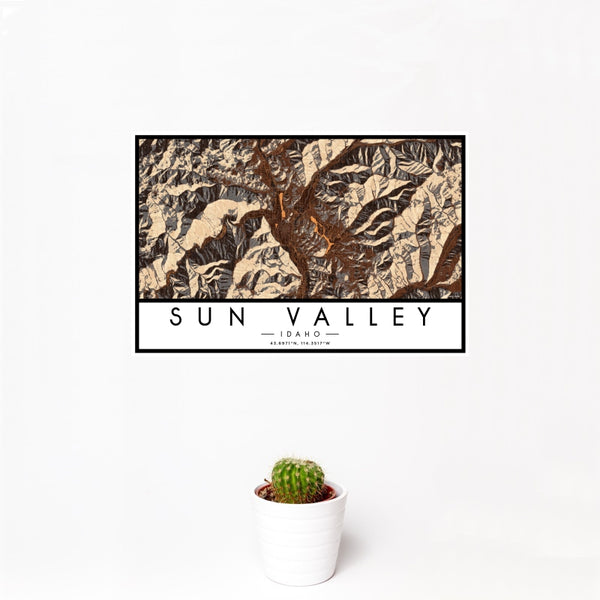 Sun Valley - Idaho Map Print in Ember