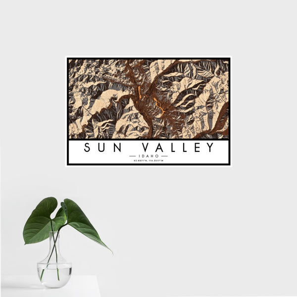 Sun Valley - Idaho Map Print in Ember