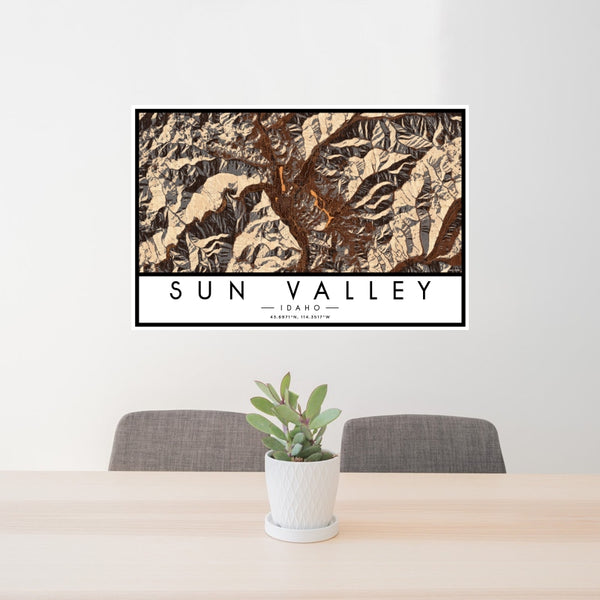 Sun Valley - Idaho Map Print in Ember