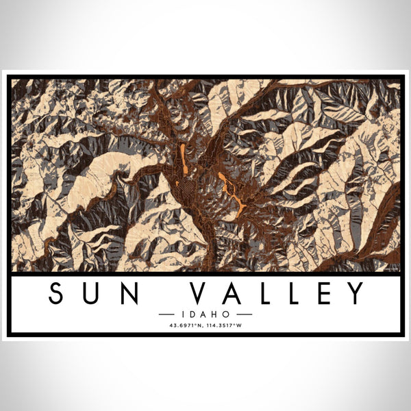 Sun Valley - Idaho Map Print in Ember