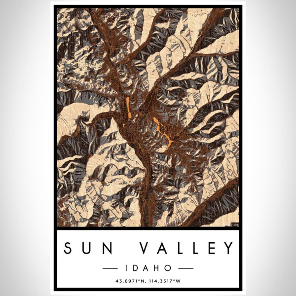 Sun Valley - Idaho Map Print in Ember