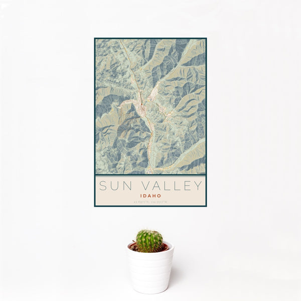 Sun Valley - Idaho Map Print in Woodblock