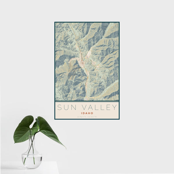 Sun Valley - Idaho Map Print in Woodblock