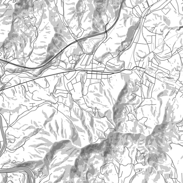 Sylva North Carolina Map Print in Classic Style Zoomed In Close Up Showing Details