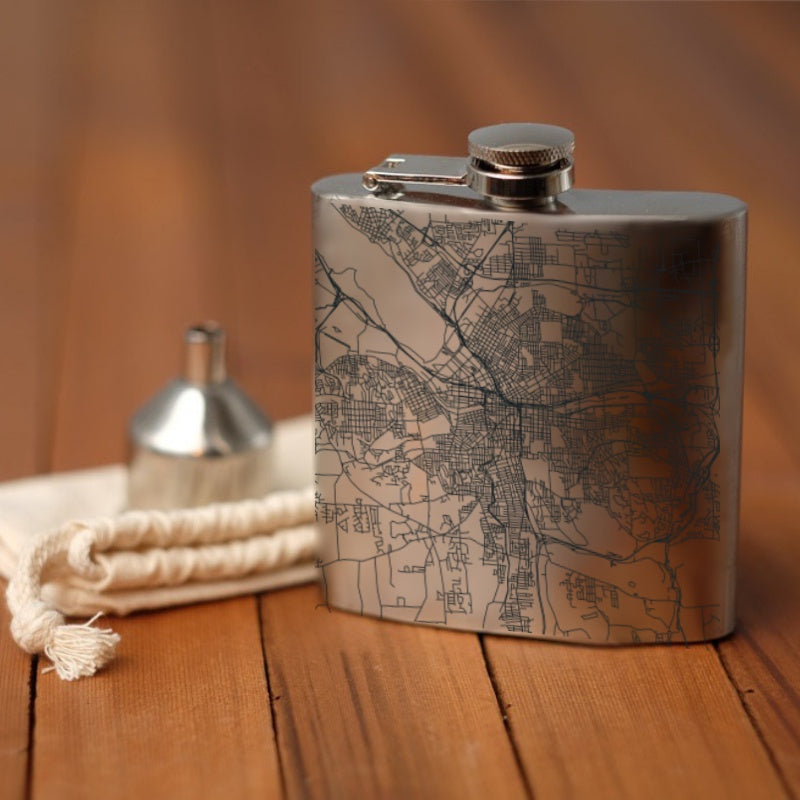 Syracuse - New York Map Hip Flask