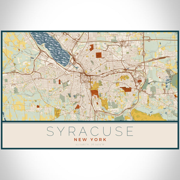 Syracuse - New York Map Print in Woodblock