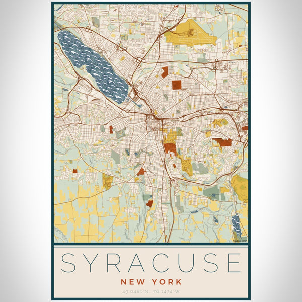 Syracuse - New York Map Print in Woodblock
