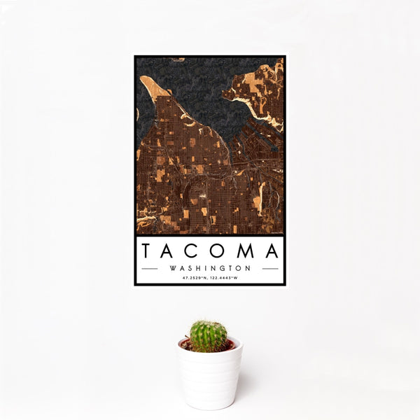 Tacoma - Washington Map Print in Ember