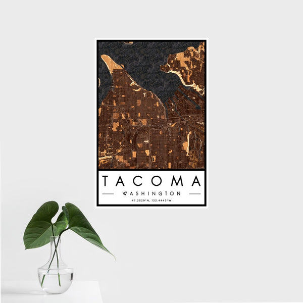 Tacoma - Washington Map Print in Ember