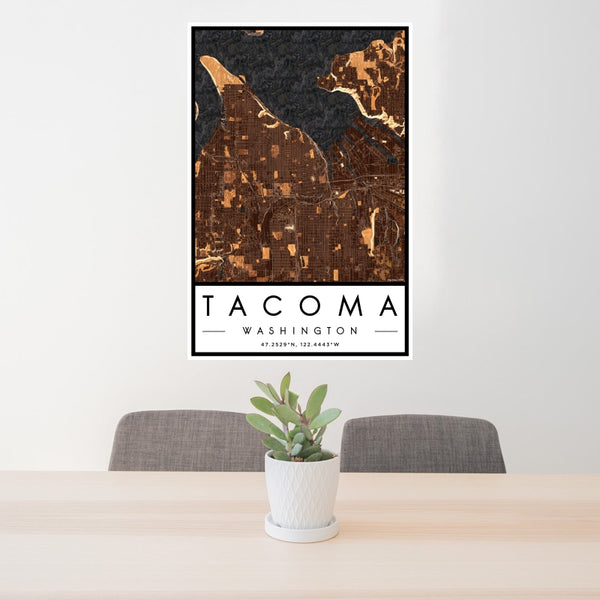 Tacoma - Washington Map Print in Ember