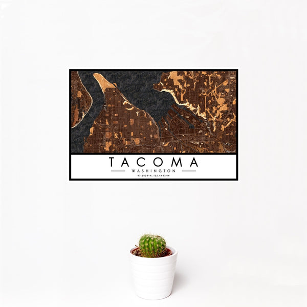 Tacoma - Washington Map Print in Ember
