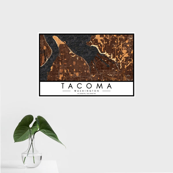 Tacoma - Washington Map Print in Ember
