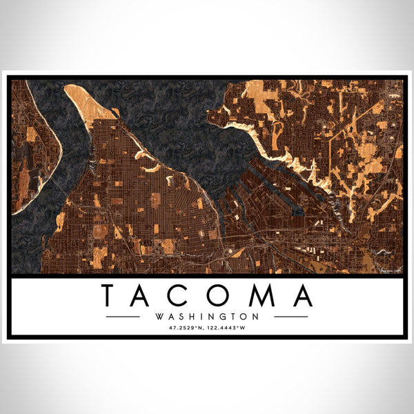 Tacoma - Washington Map Print in Ember