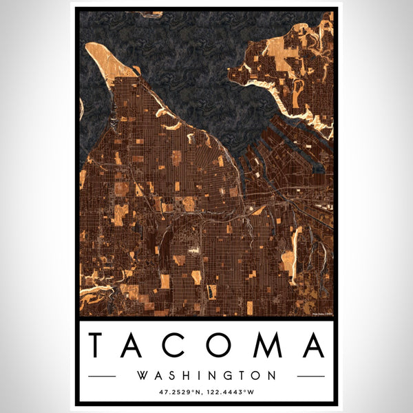 Tacoma - Washington Map Print in Ember