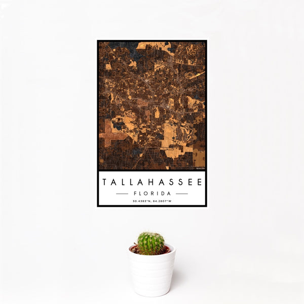 Tallahassee - Florida Map Print in Ember