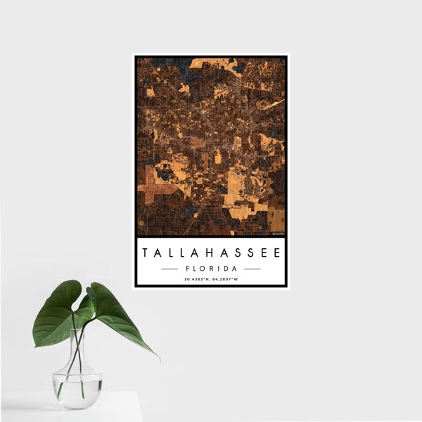 Tallahassee - Florida Map Print in Ember