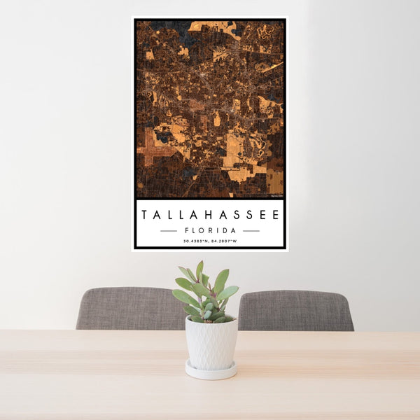 Tallahassee - Florida Map Print in Ember