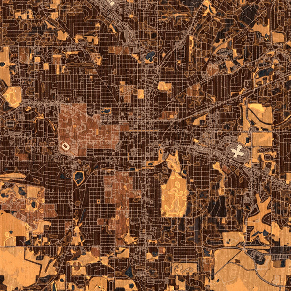 Tallahassee - Florida Map Print in Ember