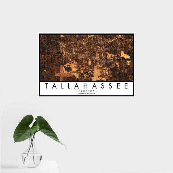 Tallahassee - Florida Map Print in Ember