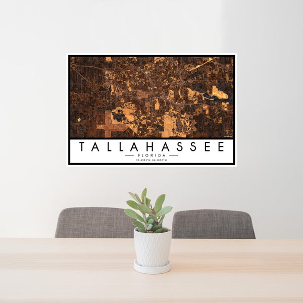 Tallahassee - Florida Map Print in Ember