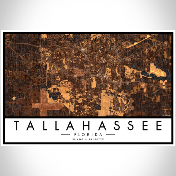 Tallahassee - Florida Map Print in Ember