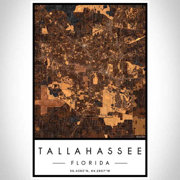 Tallahassee - Florida Map Print in Ember