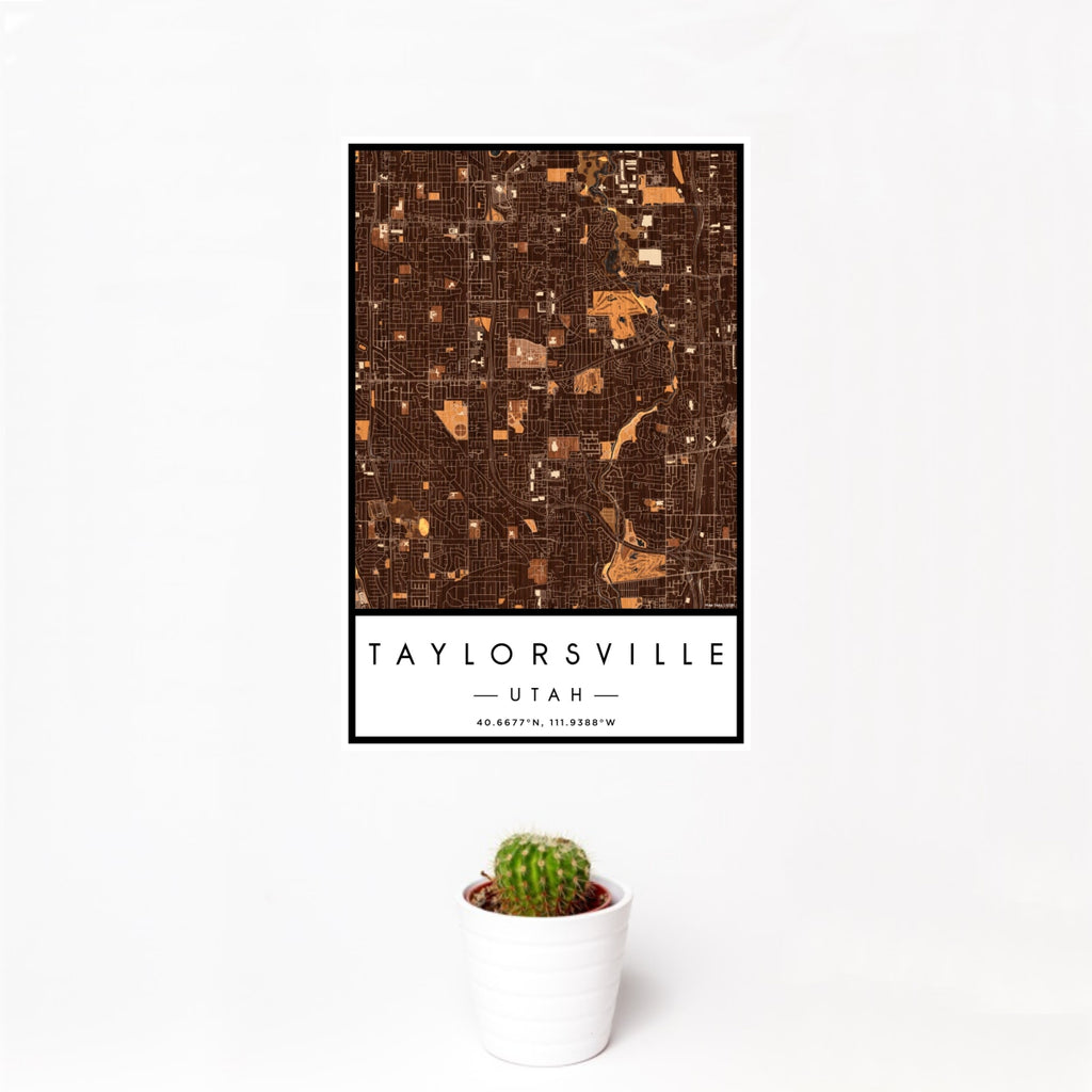 Taylorsville - Utah Map Print in Ember