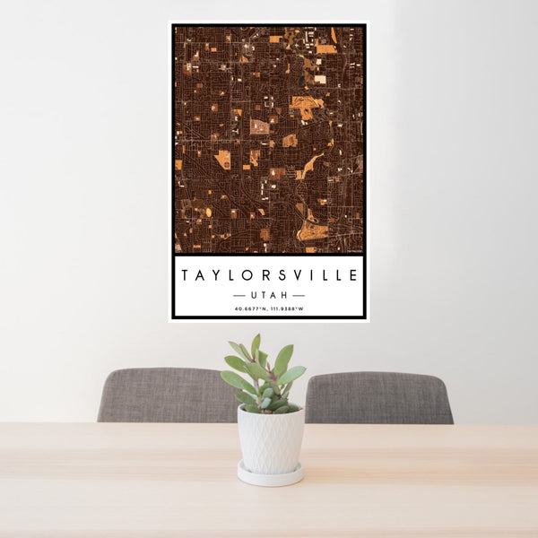 Taylorsville - Utah Map Print in Ember