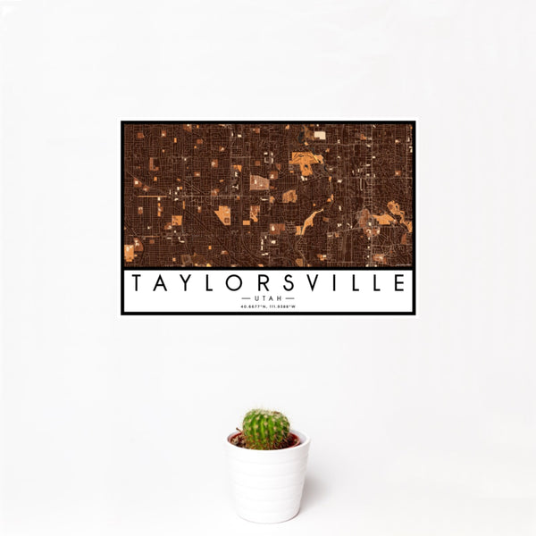 Taylorsville - Utah Map Print in Ember