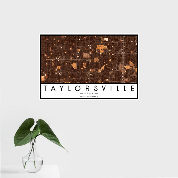 Taylorsville - Utah Map Print in Ember