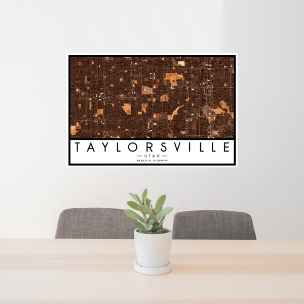 Taylorsville - Utah Map Print in Ember