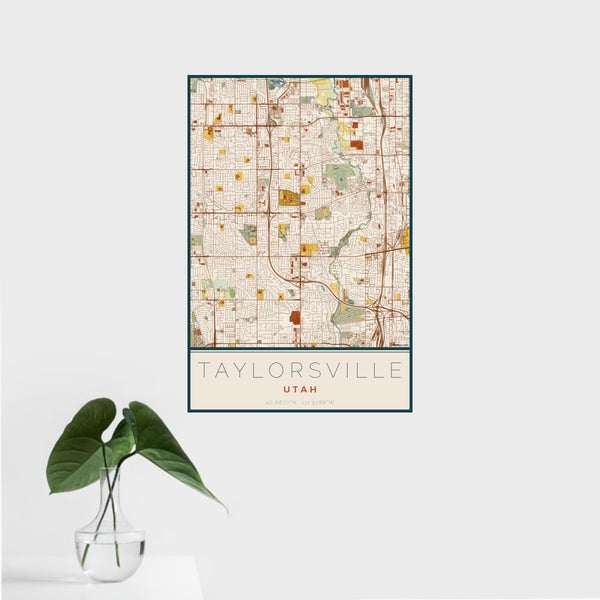 Taylorsville - Utah Map Print in Woodblock
