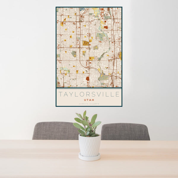 Taylorsville - Utah Map Print in Woodblock