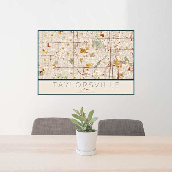 Taylorsville - Utah Map Print in Woodblock