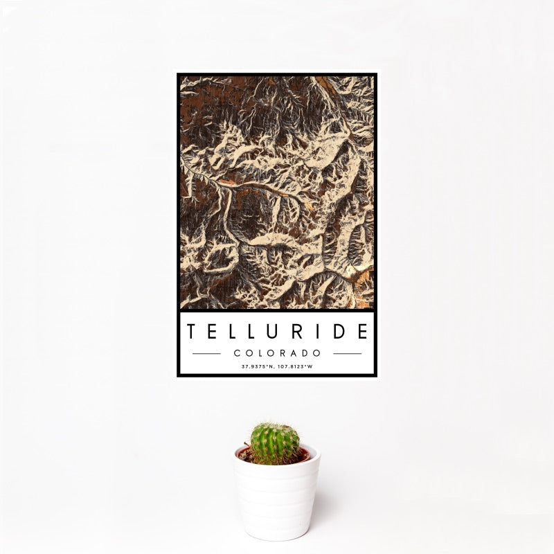 Telluride - Colorado Map Print in Ember