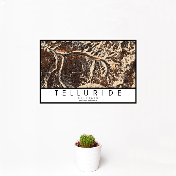 Telluride - Colorado Map Print in Ember