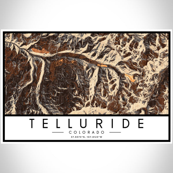 Telluride - Colorado Map Print in Ember